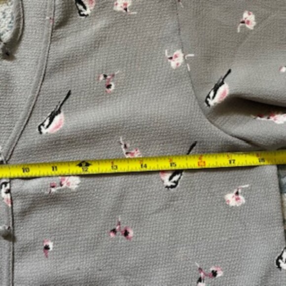🧡3/15 Kaii Los Angeles Bird Floral Print Top Decorative Front Buttons Women's S - Picture 8 of 12